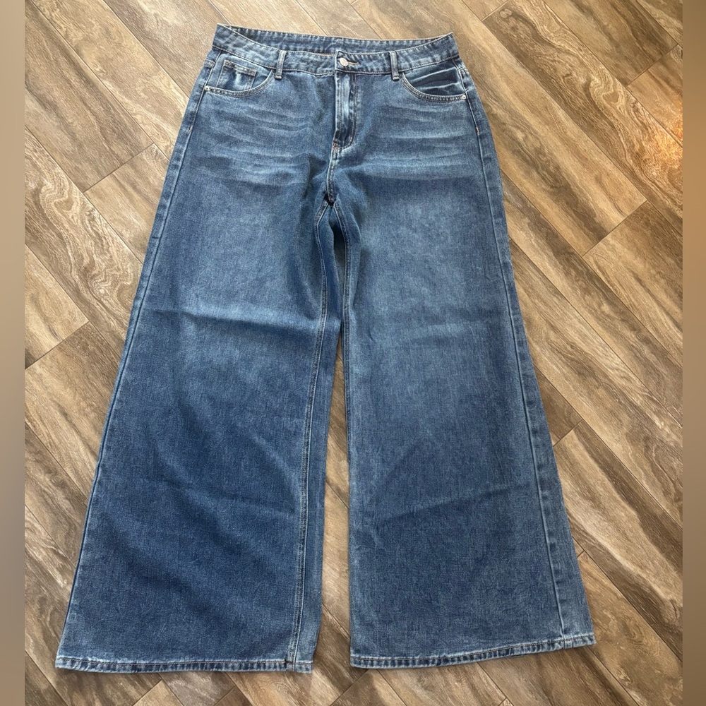 Classic Blue Wide-Leg Jeans